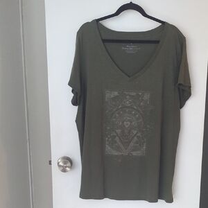 Torrid Olive V-Neck Graphic Tee
